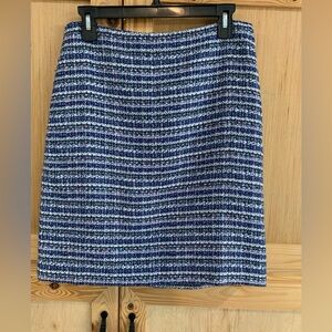 Talbots Blue Tweed Pencil Skirt Knee-Length Work/career Sz 6
